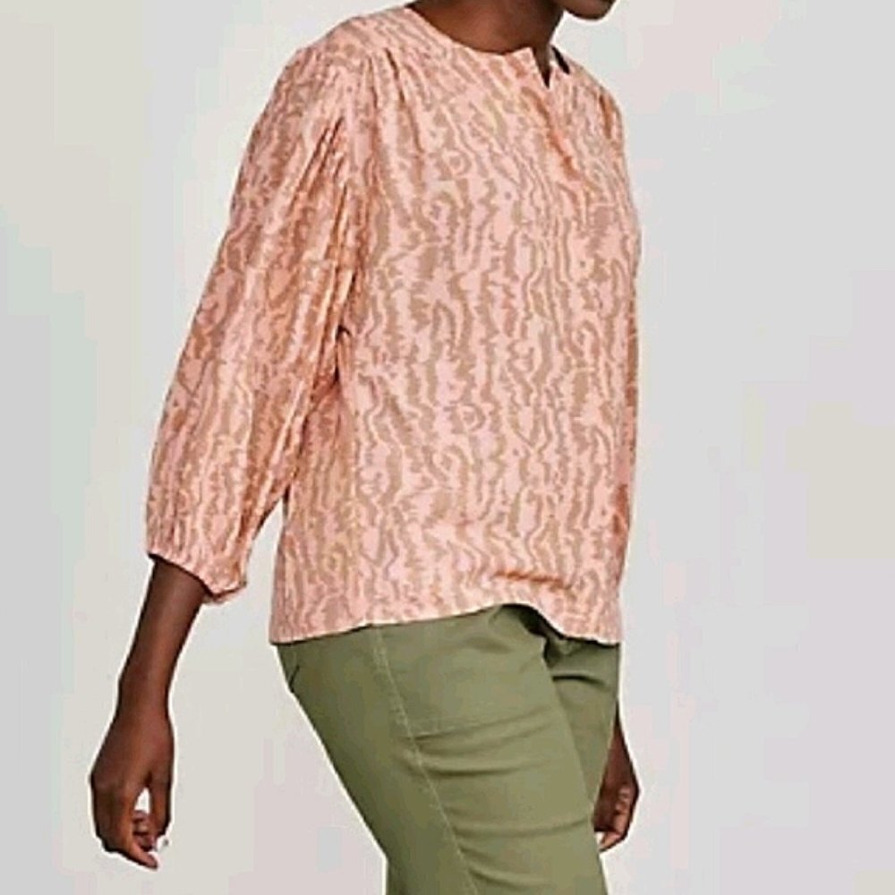 Elizabeth and James Blouse Pink Tan Leopard Large‎